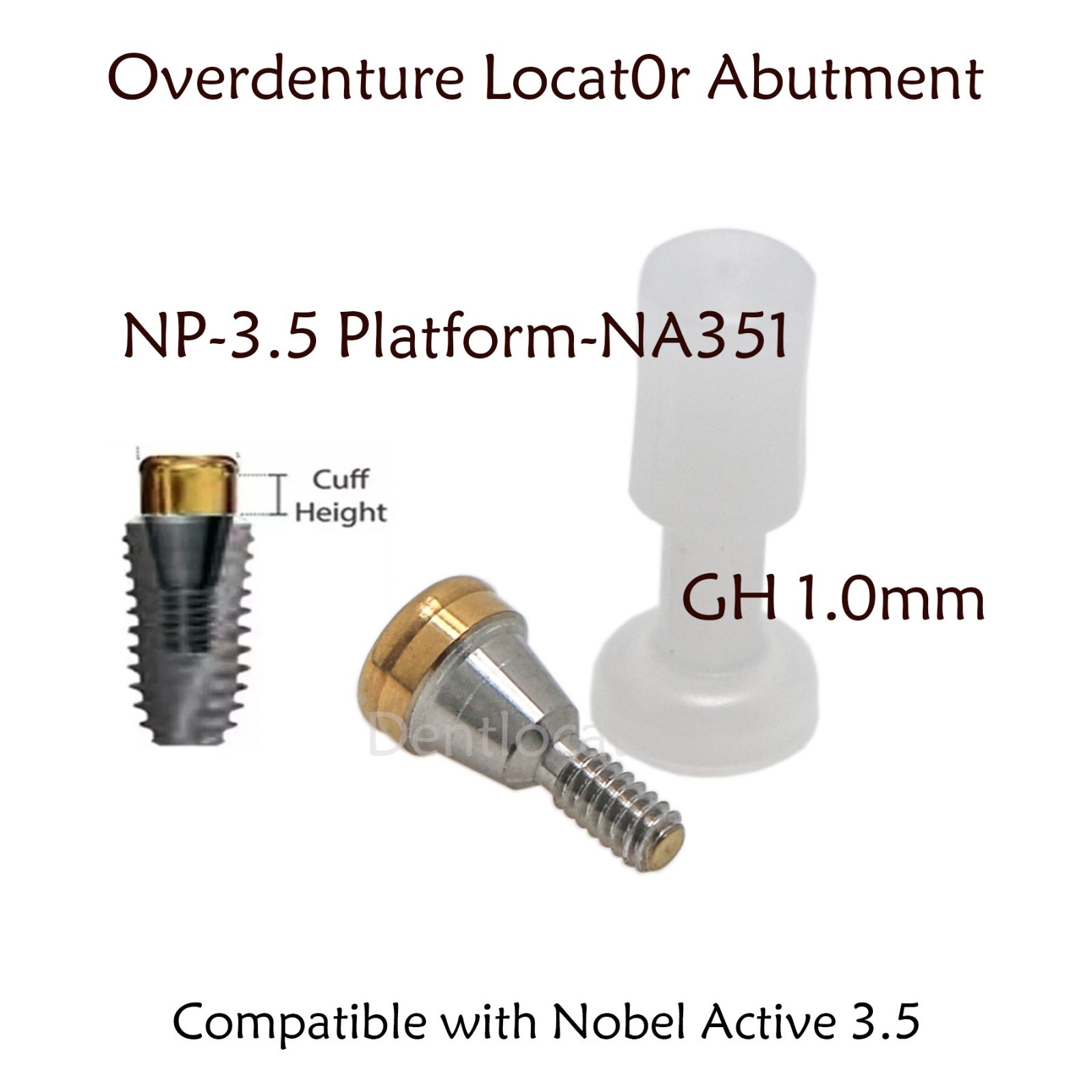 Locator Abutment for Nobel Active Biocare Conical Connection NP/RP 1-5mm Height