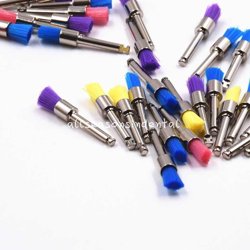 100 Pcs Dental Nylon Latch Polishing Polisher Prophy Brushes 4 Types to Choose