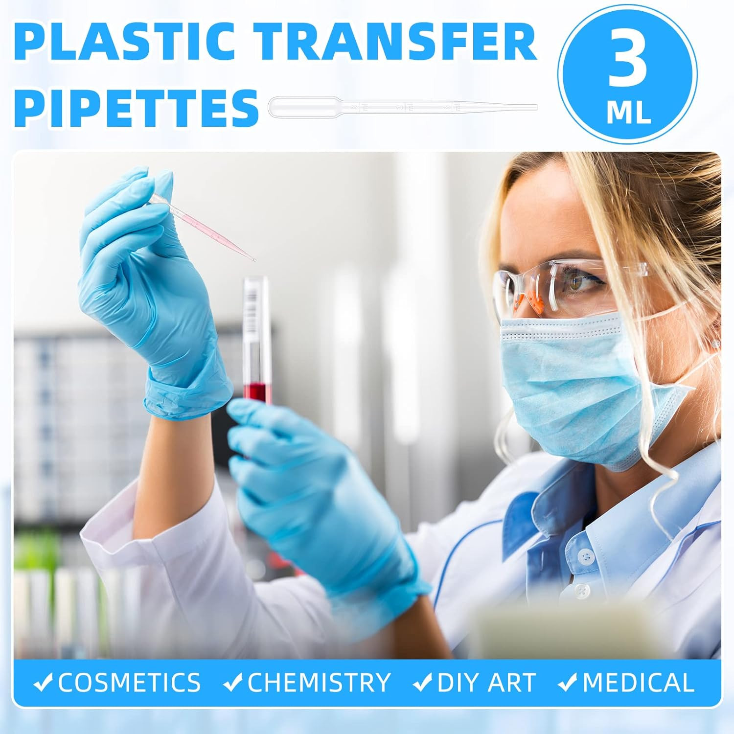 1000 Pcs Plastic Pipettes Droppers 3Ml Disposable Transfer Pipettes Eye Dropper