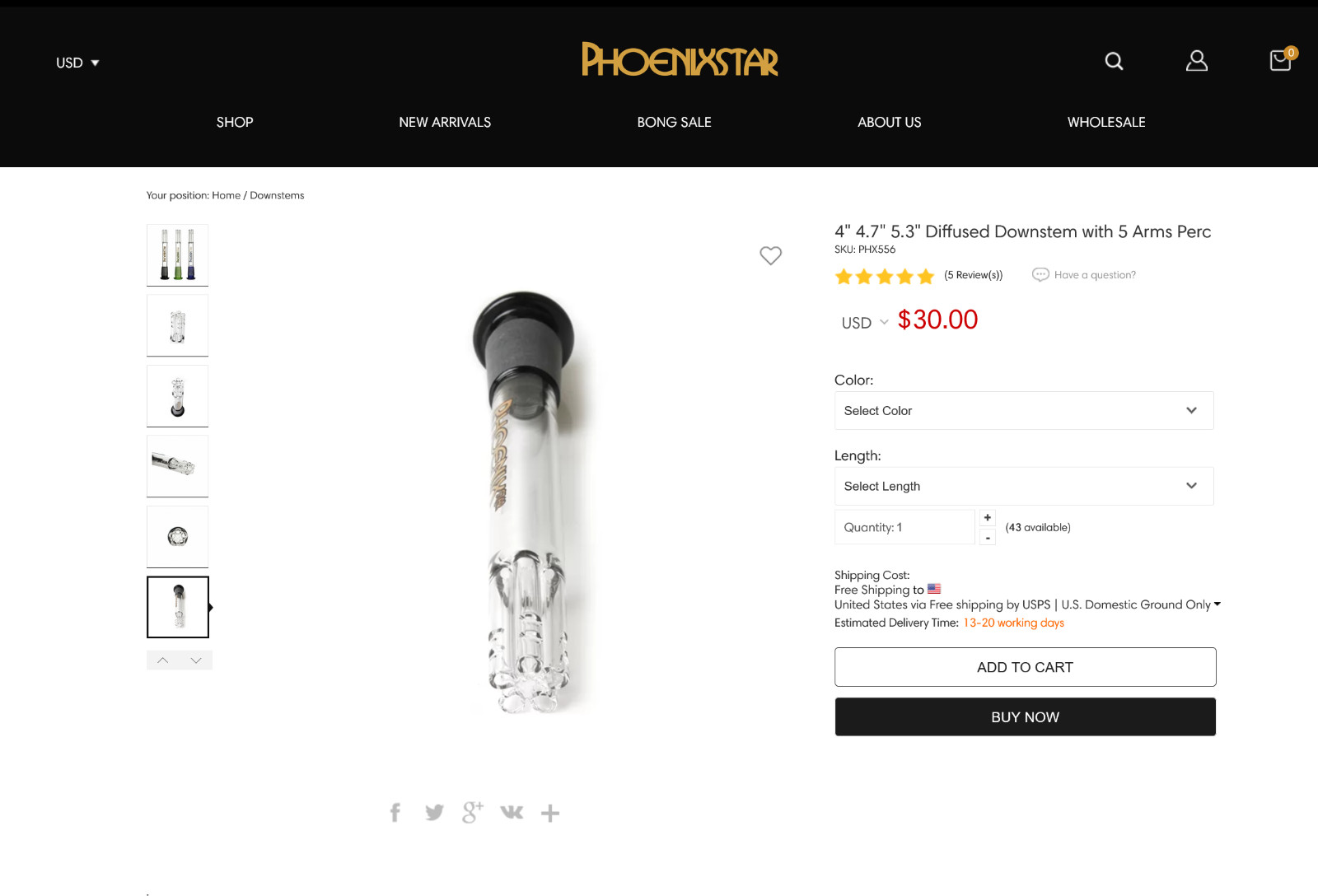 Phoenix 5.5” Diffused Downstem Phoenix 2023