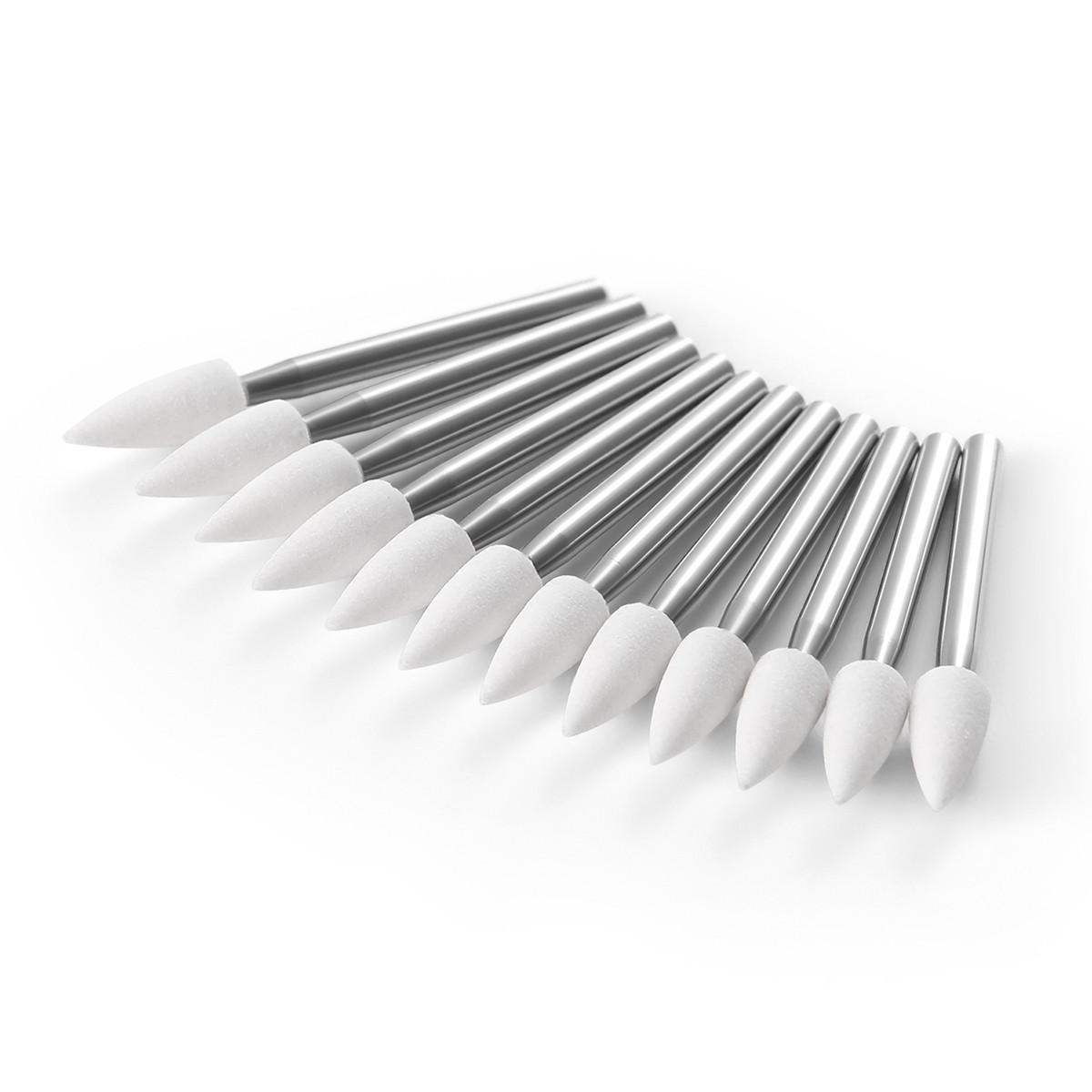 AZDENT Dental Flame White Stone Polishing FG Burs 12/pk Abrasion