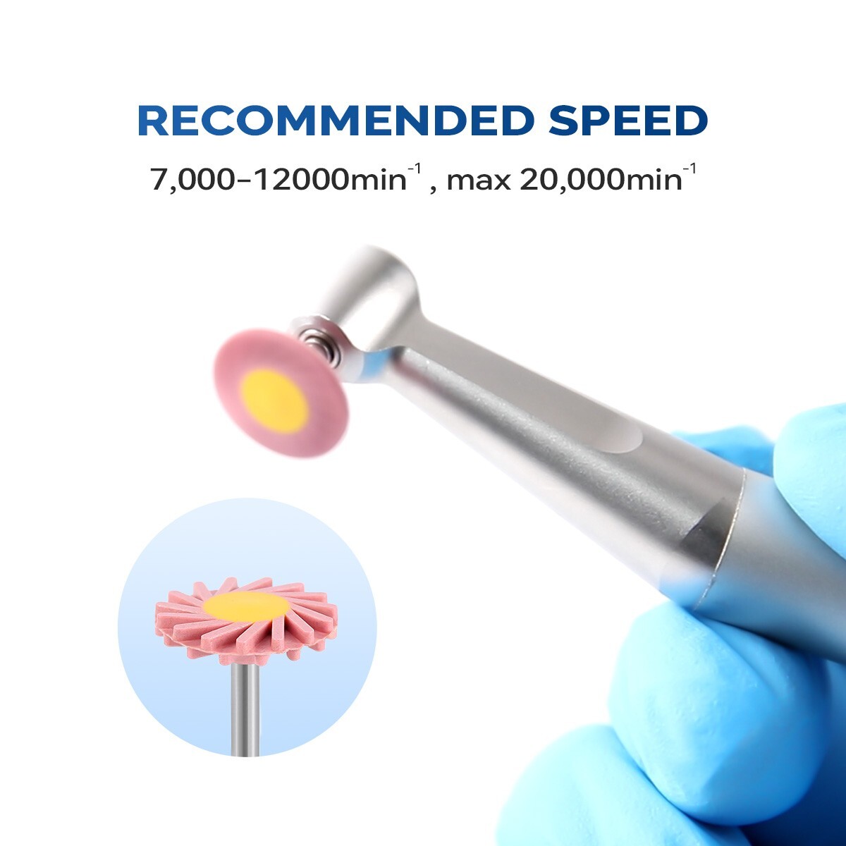 6Pcs Dental Zirconia Polishing Wheel Kits RA Coarse Medium Fine for Contra Angle