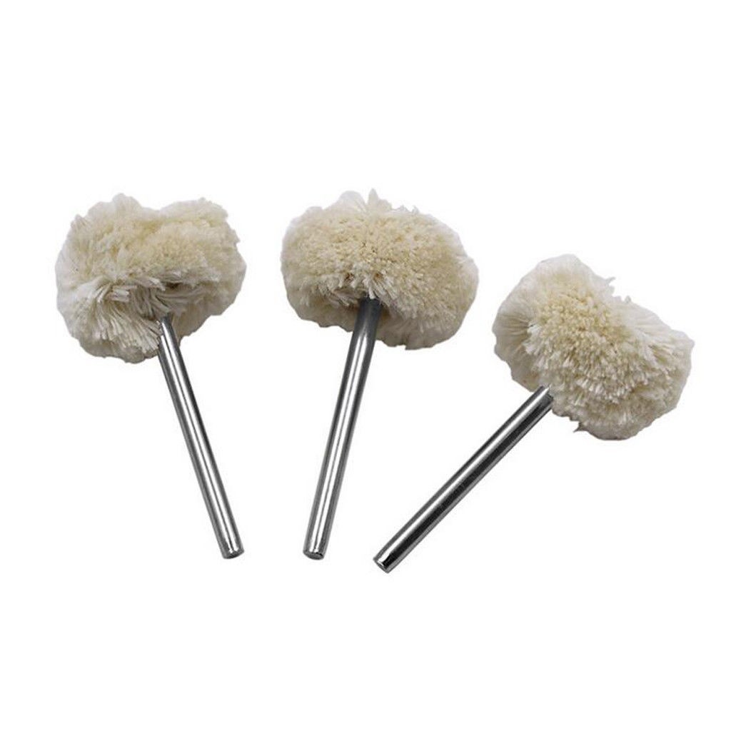 20 Pcs Wool Felt Abrasive Head Dremel Type Grinding Buffing Polishing Pads Wheel
