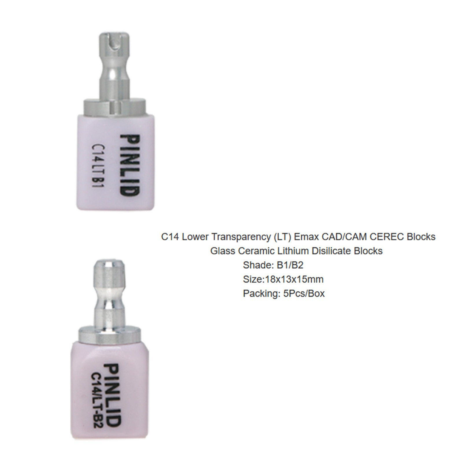 C14 Glass Ceramic Blocks HT/LT Lithium Disilicate CAD/CAM Cerec Blocks 5Pcs/Box