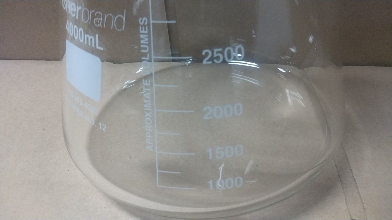 Fisher Brand FB-300-4000 4000mL Capacity Clear Glass Filtering Flask