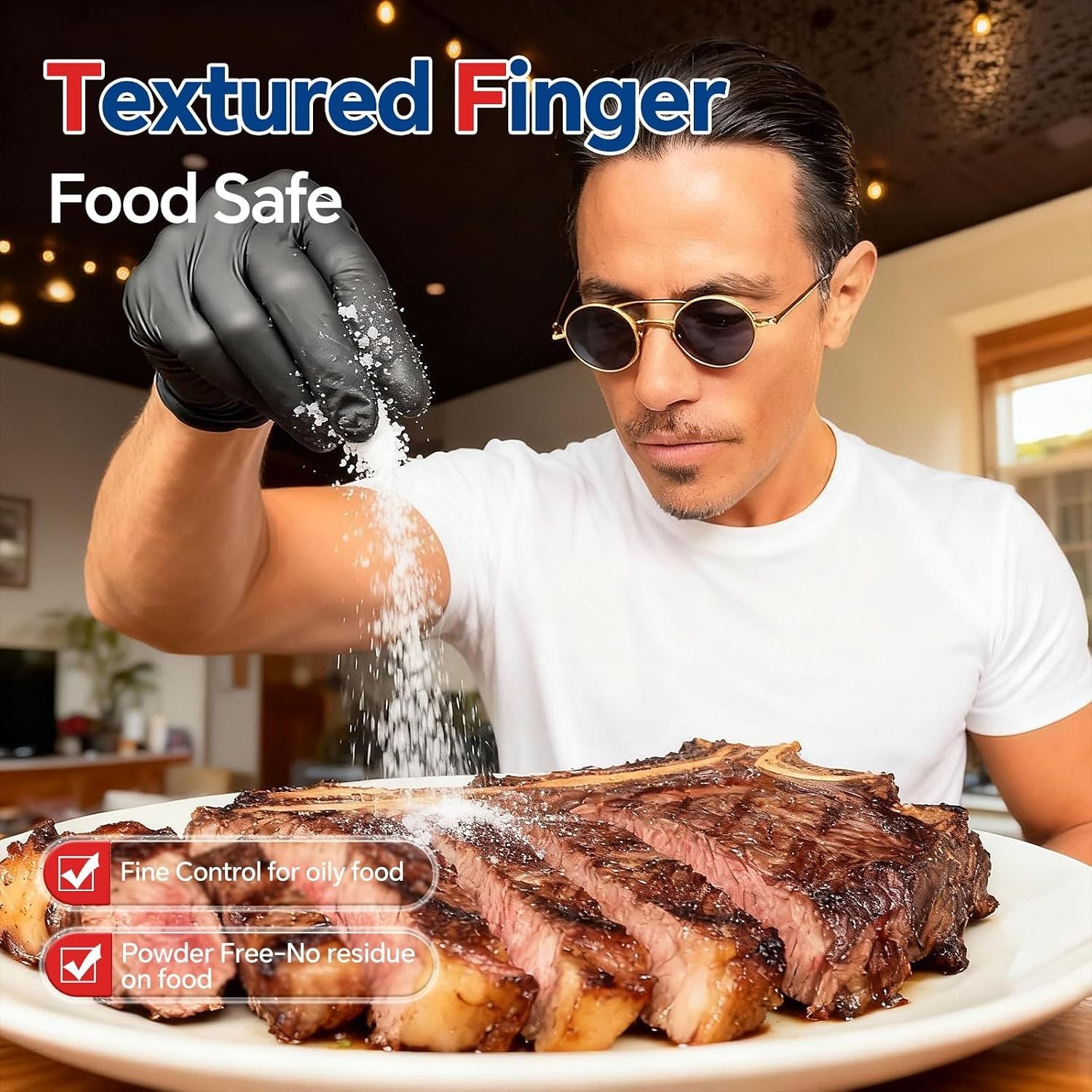 Disposable Black Nitrile Gloves 6 Mil – 1000 pcs for Food Prep & First Aid