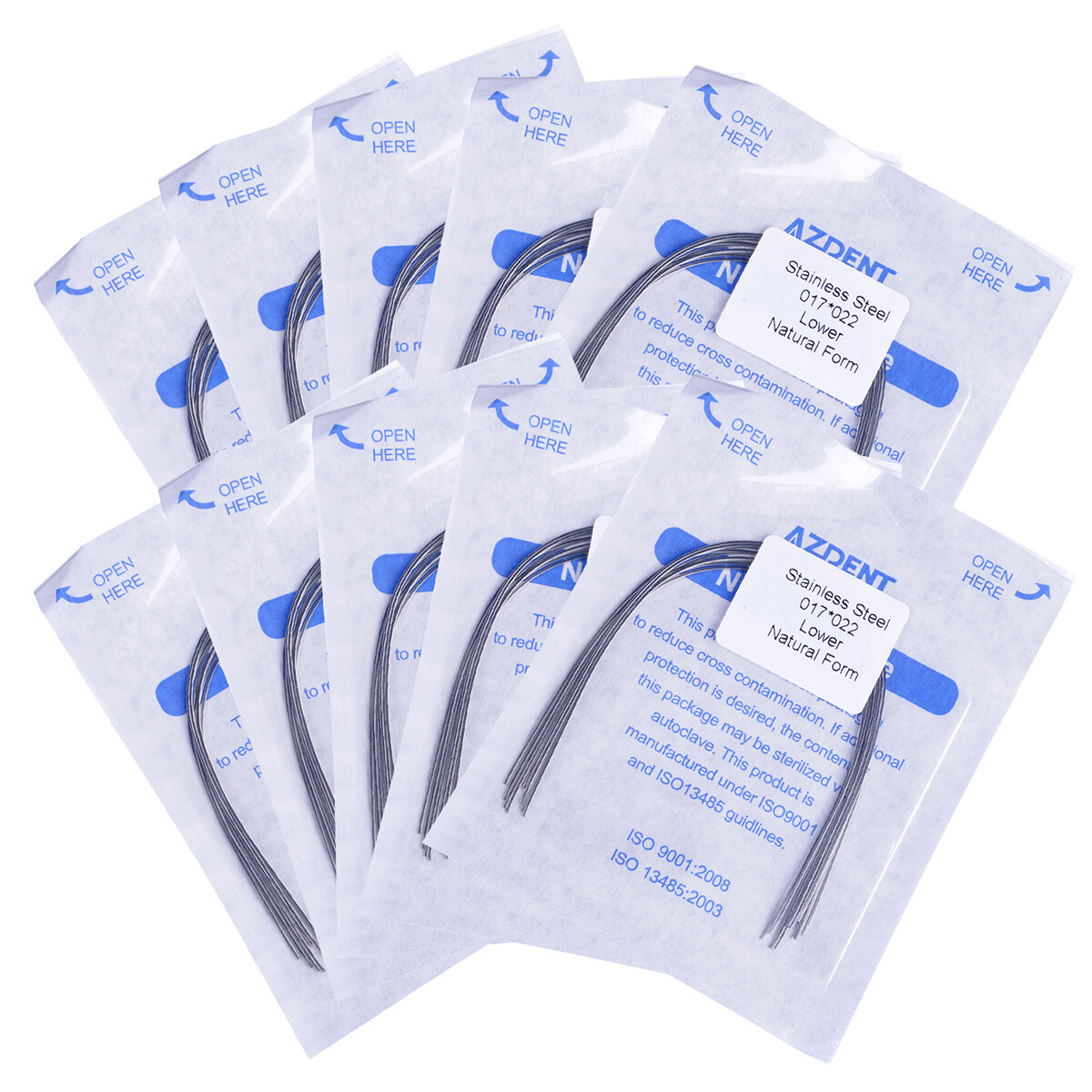 10pcs/pack AZDENT Dental Orthodontic Stainless steel Arch Wire (rectangular)