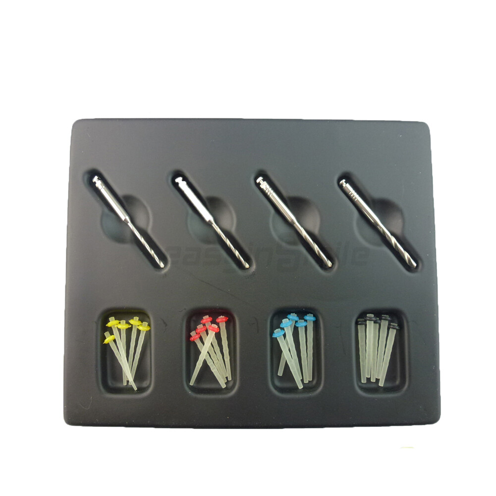 20Pcs/Pack Dental Endodontic Quartz Glass Fiber Resin Post Assorted With 4Drills
