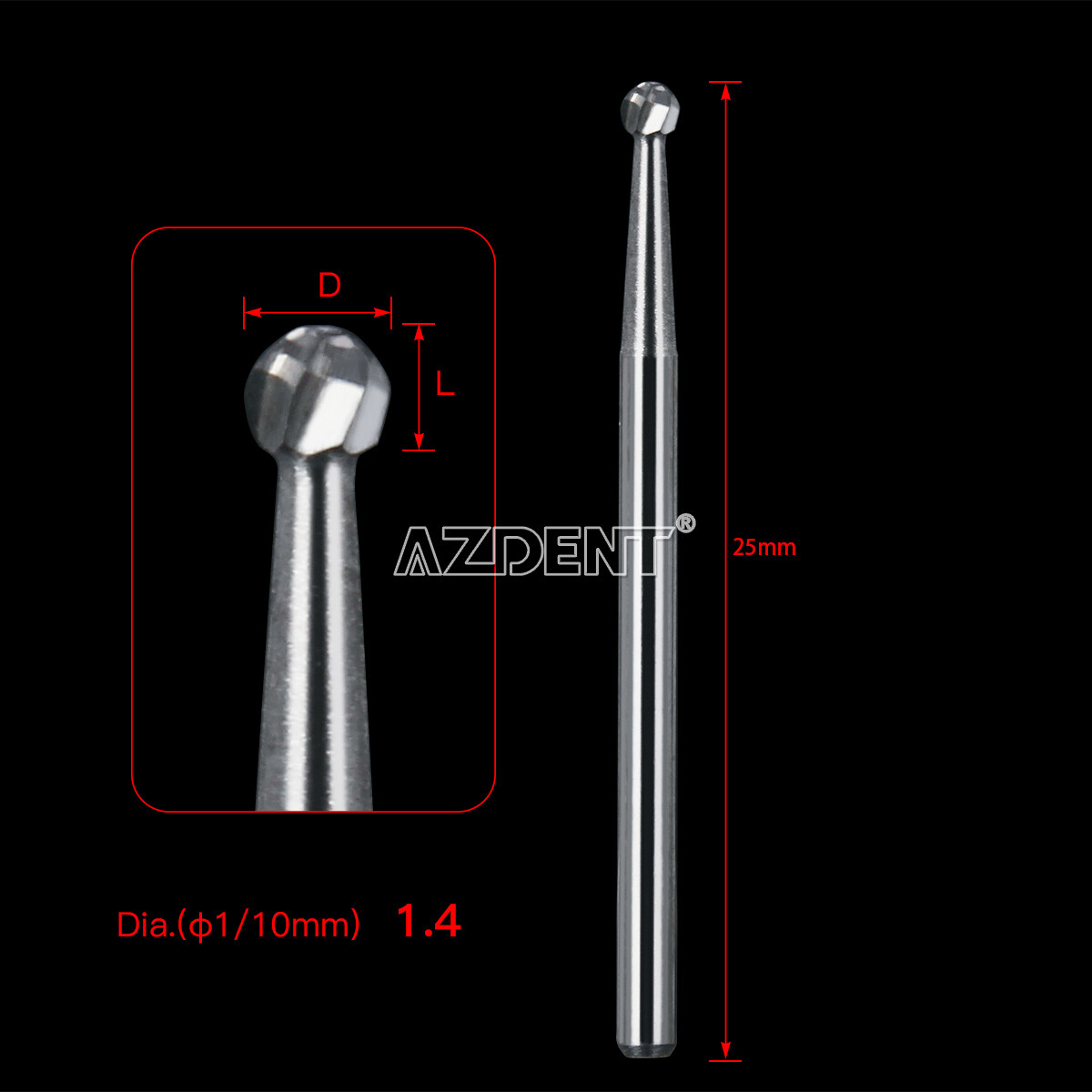 AZDENT Dental Fresas de carburo de tungsteno FG Fit Alta Velocidad pieza de mano