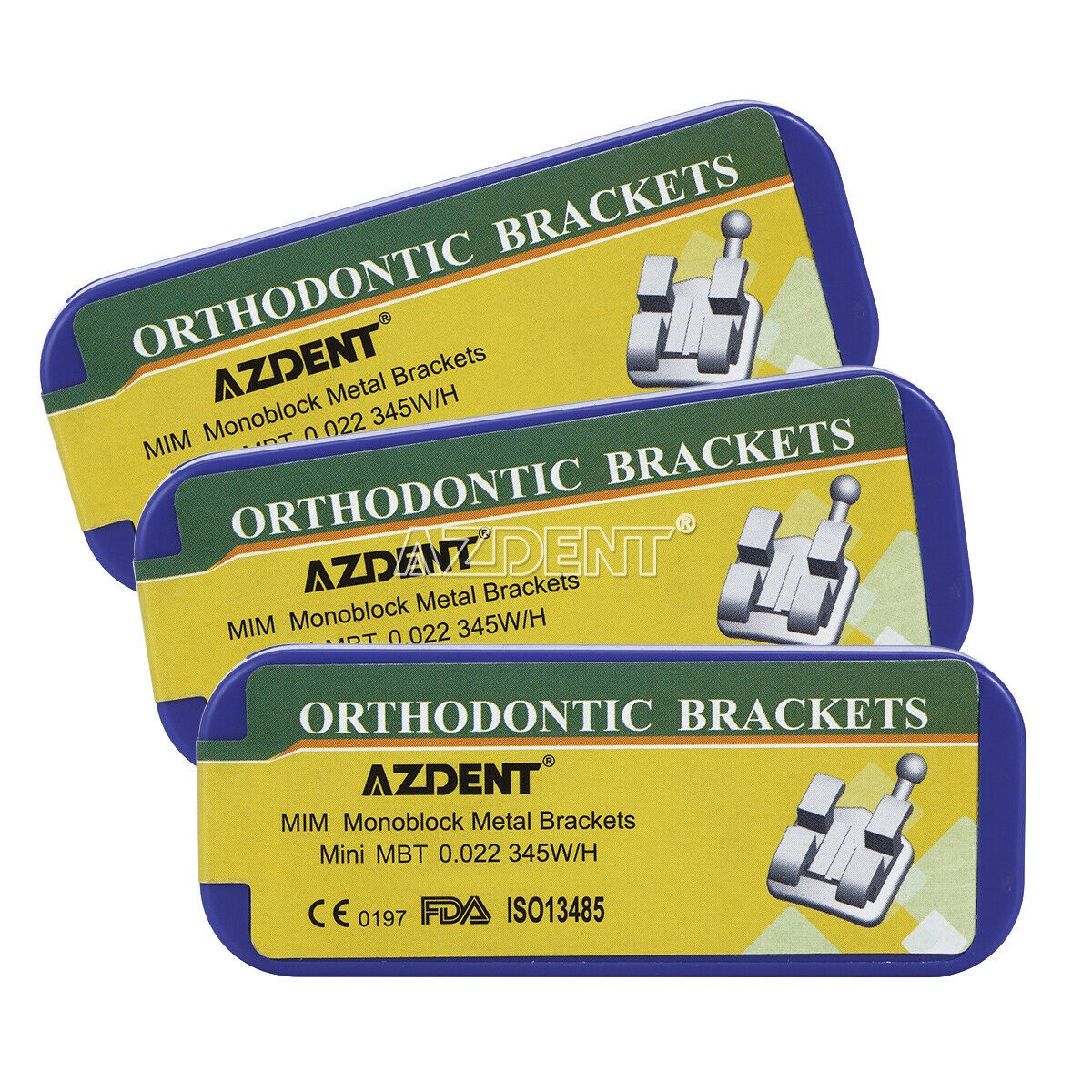 Dental Orthodontic Bracket MIM Monoblock Metal Braces Mini MBT.022 345 Hook