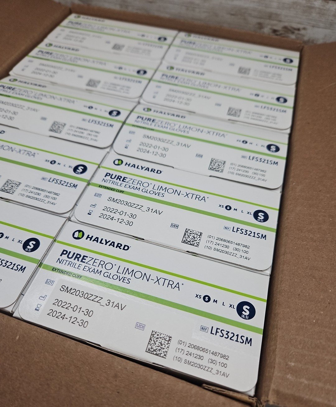 HALYARD PUREZERO LIMON-XTRA Nitrile Exam Gloves *10 Boxes* Size SMALL *See Date*