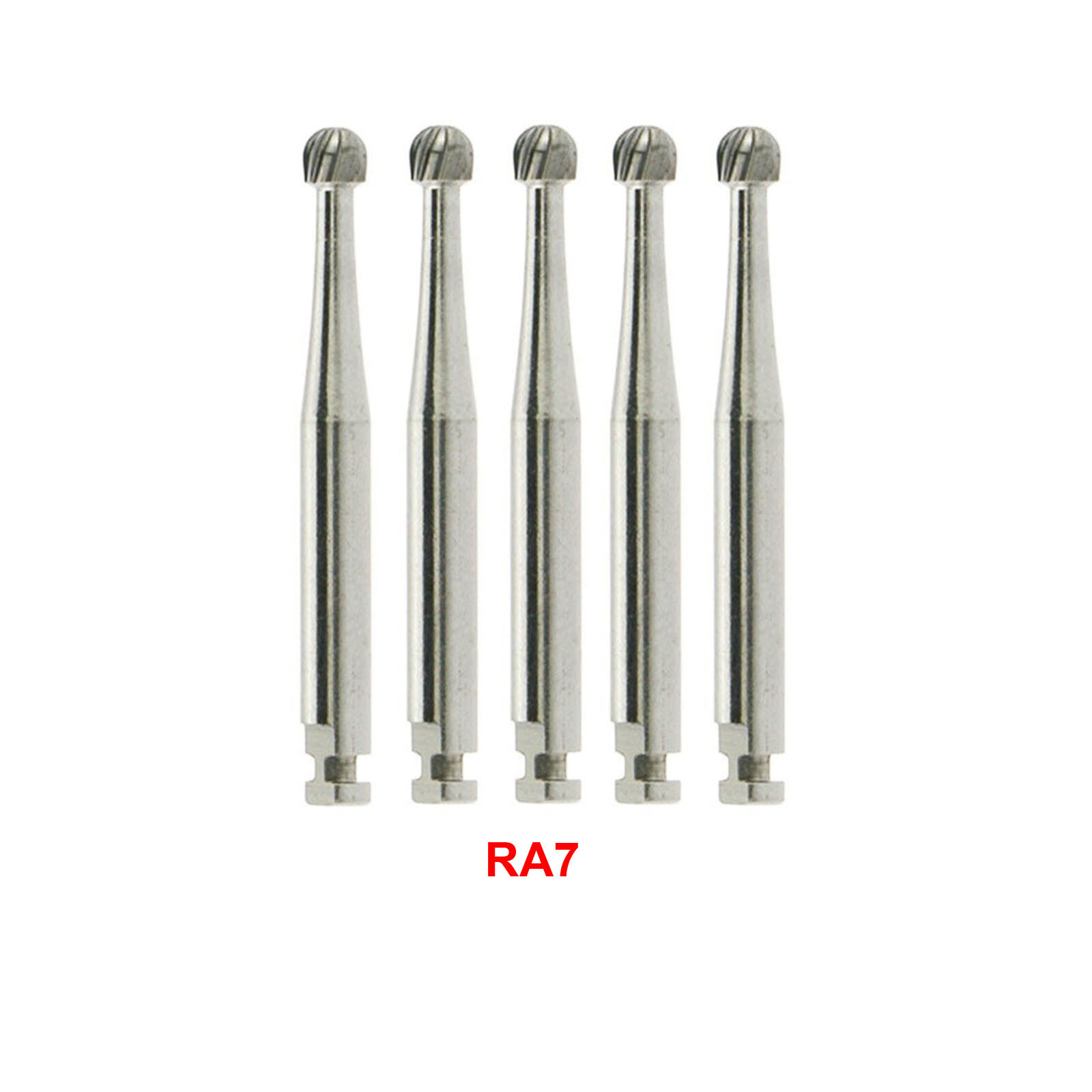 5Pcs Dental Carbide Bur Round f/ Slow Speed Latch Type RA#1-#8 Burs Contra Angle