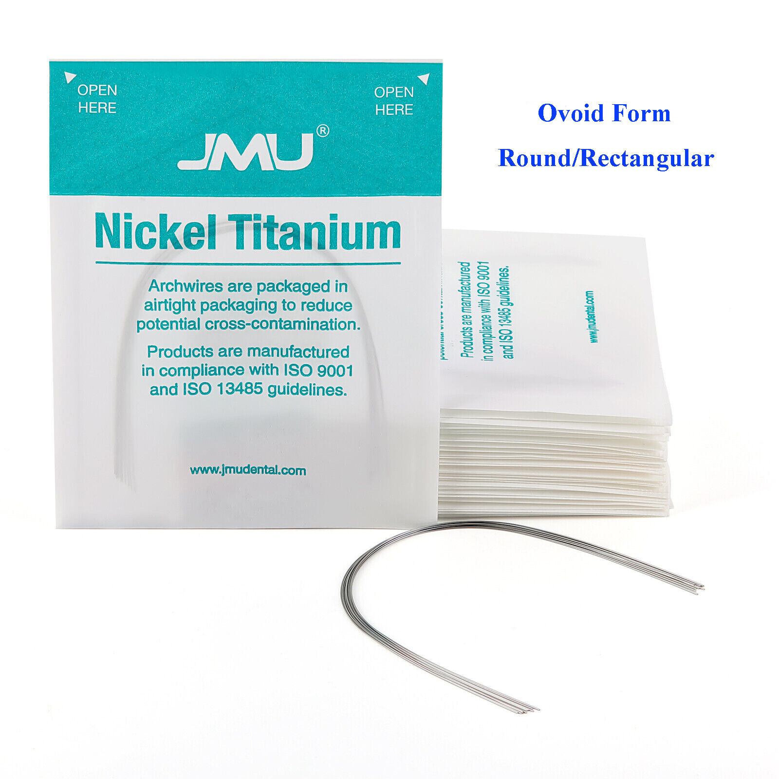 JMU Nickel Orthodontic NiTi Titanium Arch Wire Ovoid Form Round/Rectangular