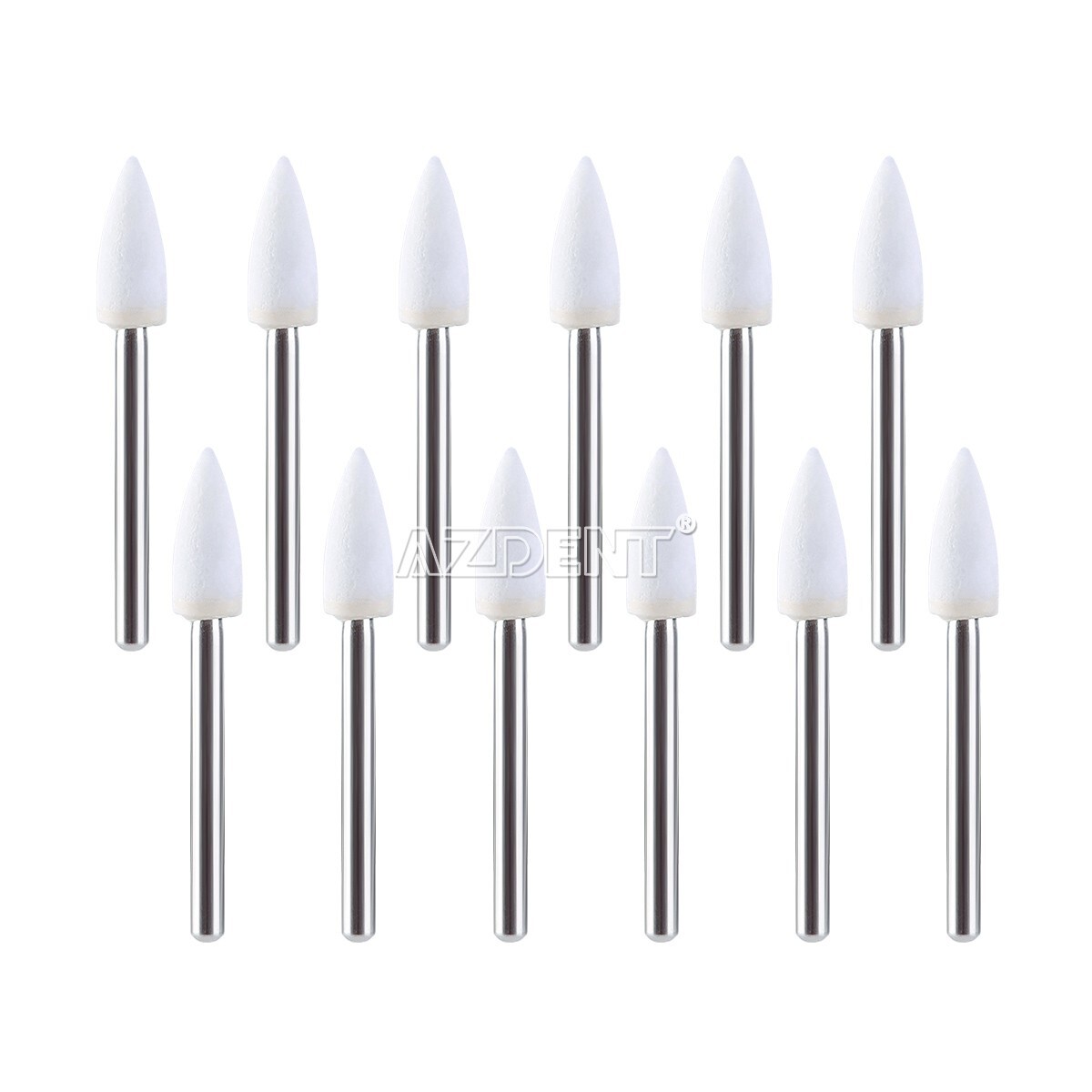 12Pcs Dental Flame White Stone Polishing FG Burs Point Bur 12/pk Abrasion FL2