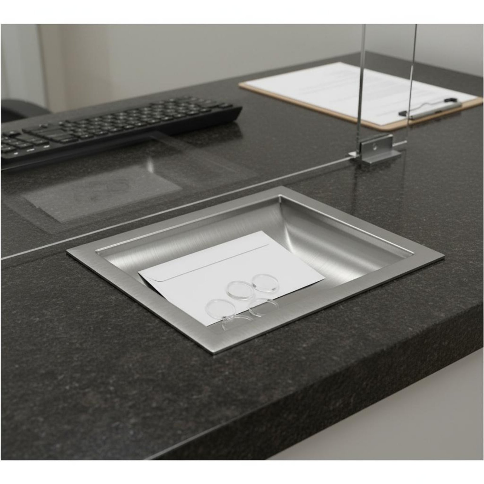 Stainless Steel Currency Tray Easy Installation Transaction Tray Tray Brushed