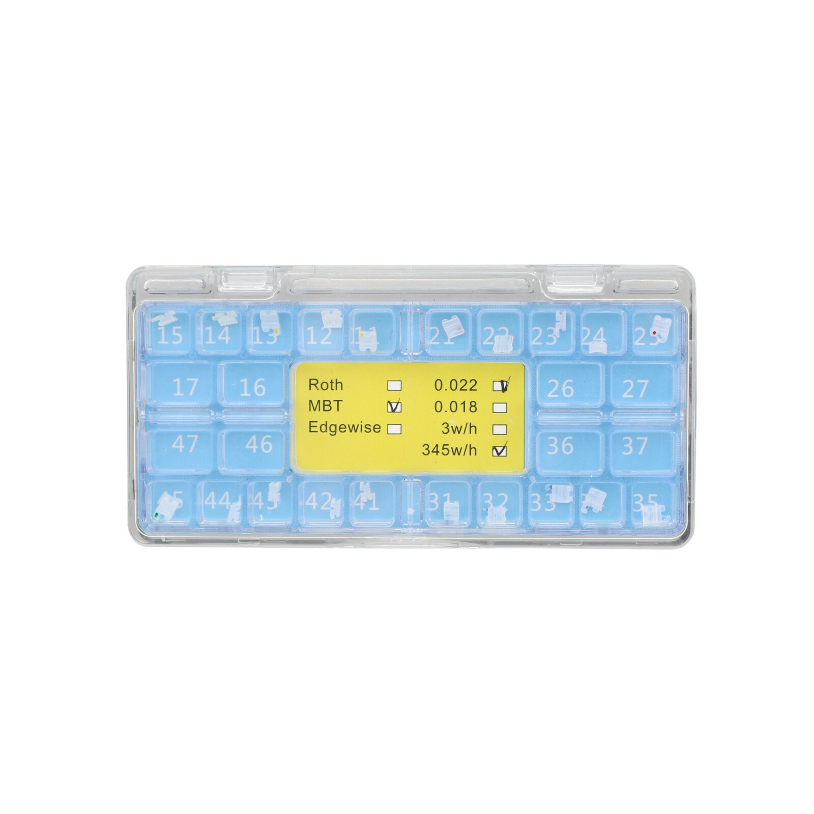 Dental Orthodontic Ceramic Brackets Clear Ortodoncia Braces MBT 022 345 Hook 5-5