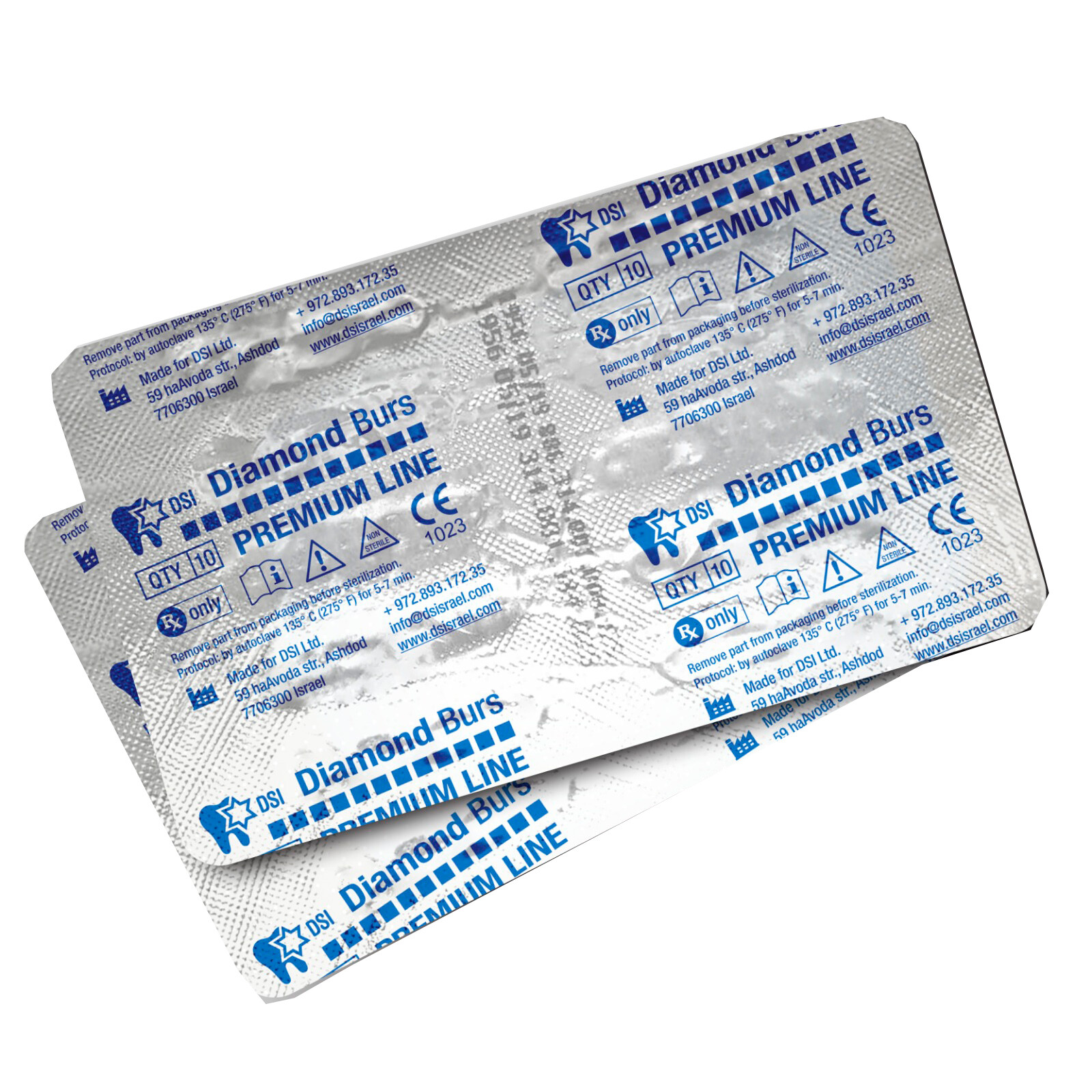 Dental FG Diamond Burs Drill High Speed Handpiece Round Ball Long 10pcs Pack