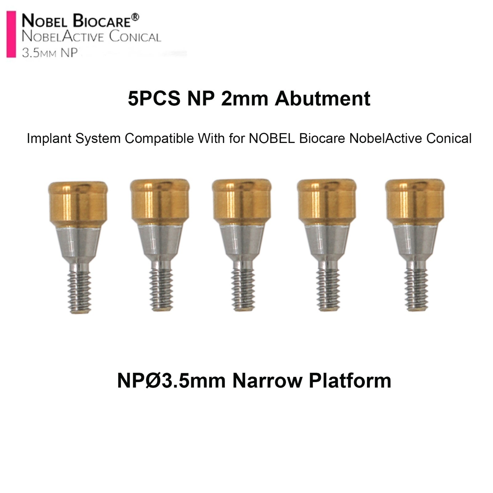 US Locator Abutment NP 3.5mm RP 4.3mm for Nobel Active Conical & Cap Inserts Kit