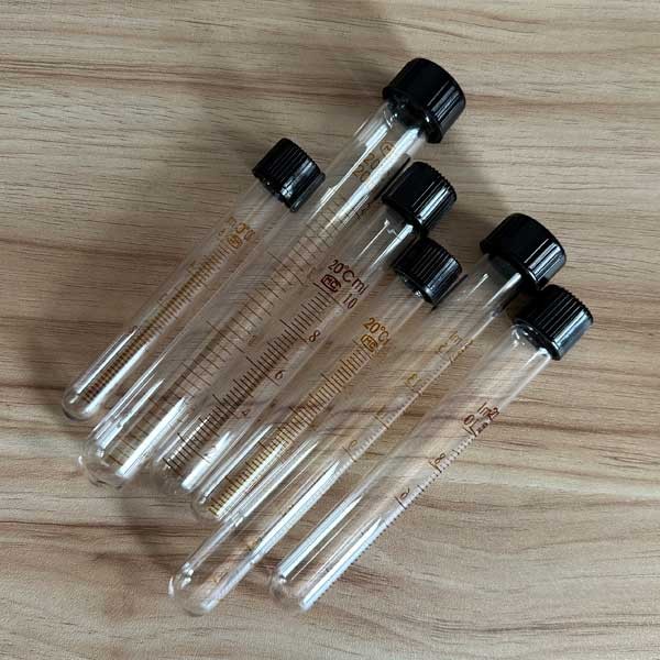 5ml-100ml Round bottomed Borosilicate Glass Tube Chemistry Glassware Scale Cap
