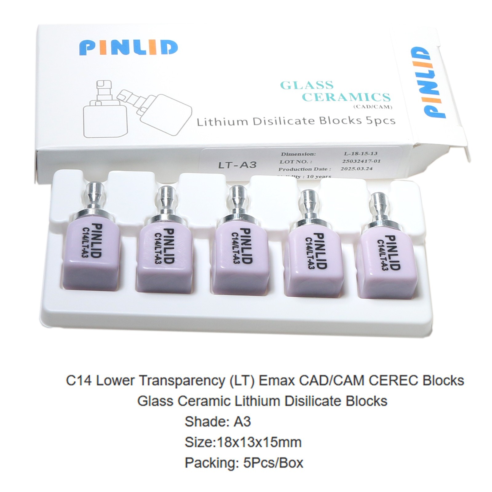 C14 Glass Ceramic Blocks Dental LT Lithium Disilicate E.Max CAD/CAM Cerec Blocks