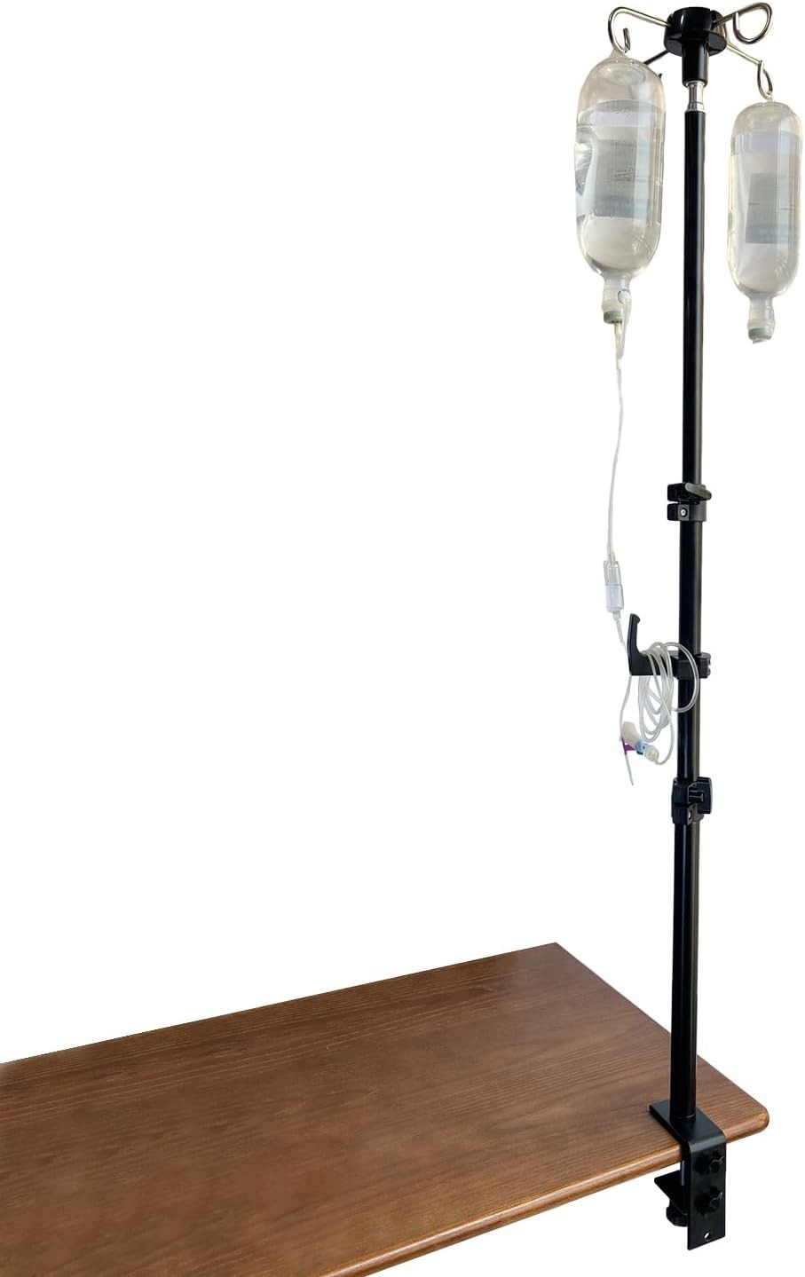 Table IV Pole, Portable Poles for Travel, Foldable Pole Black With Hook