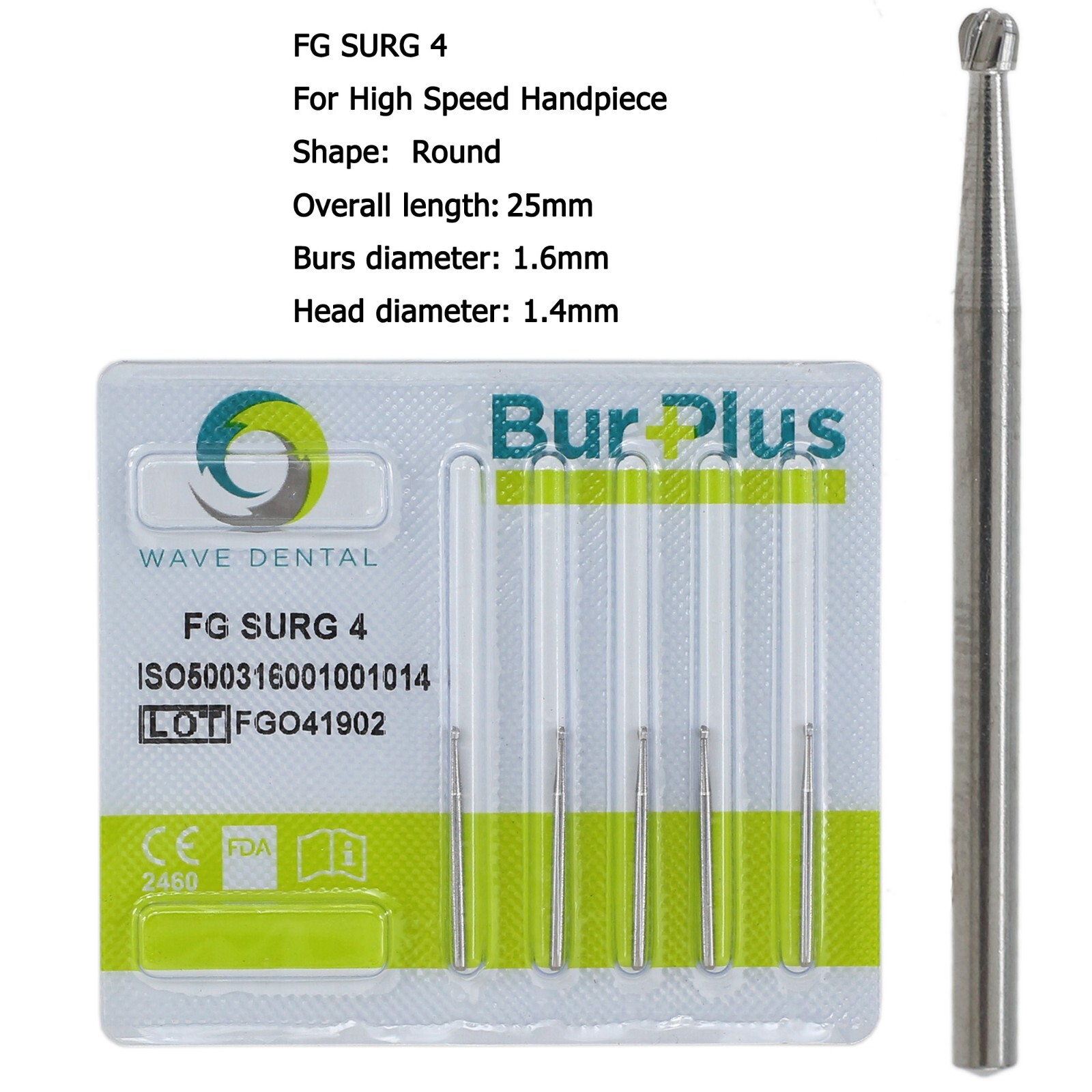 Wave Dental Carbide Surgical Burs FG SURG 2 4 557 557L 702 Long Shank High Speed