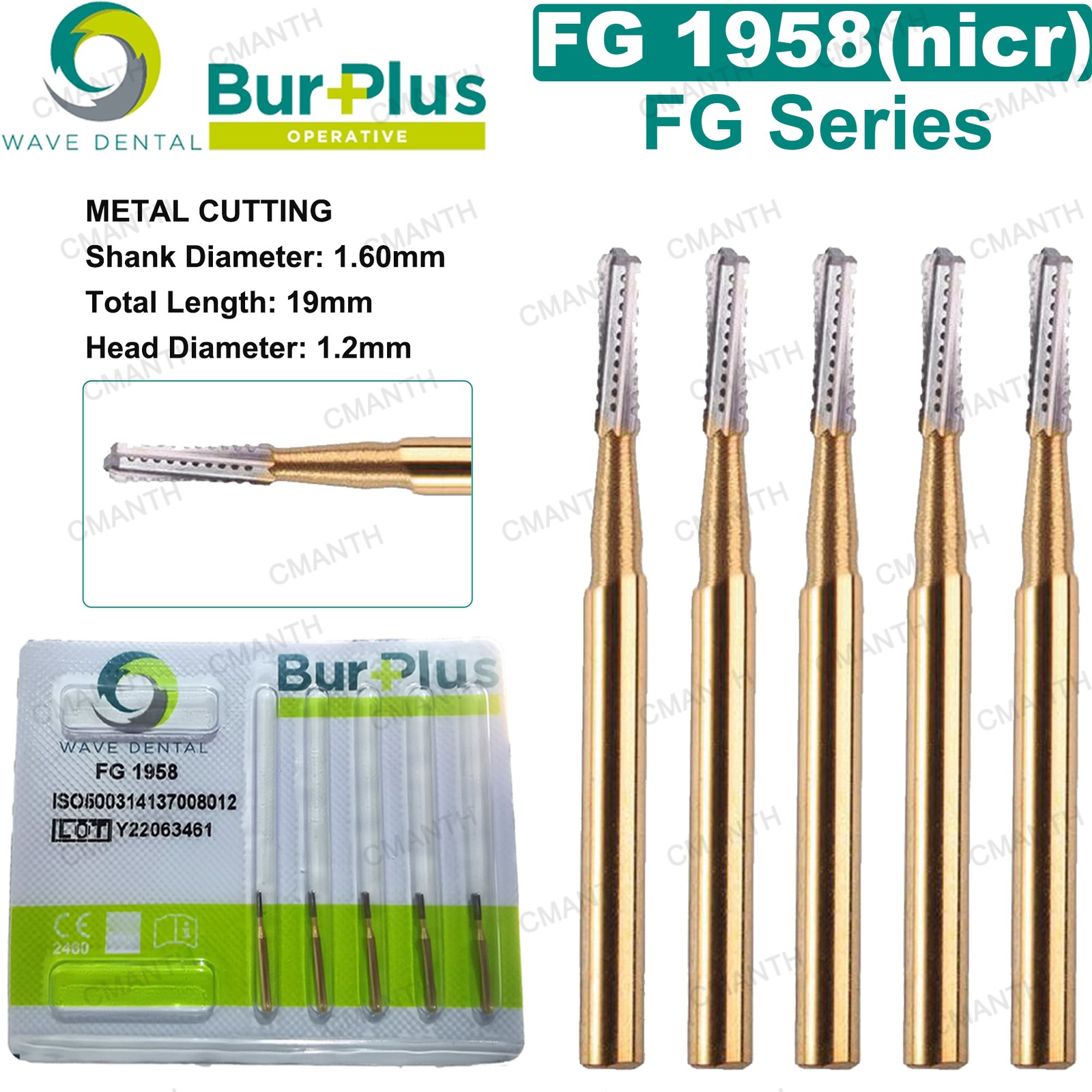 Dental Diamond Burs WAVE Tungsten Steel Carbide Burs FG for High Speed Handpiece