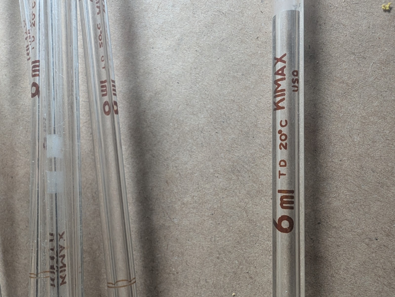KIMAX 6 mL Volumetric Glass Pipette TD 20°C Physical Laboratory, quantity 10