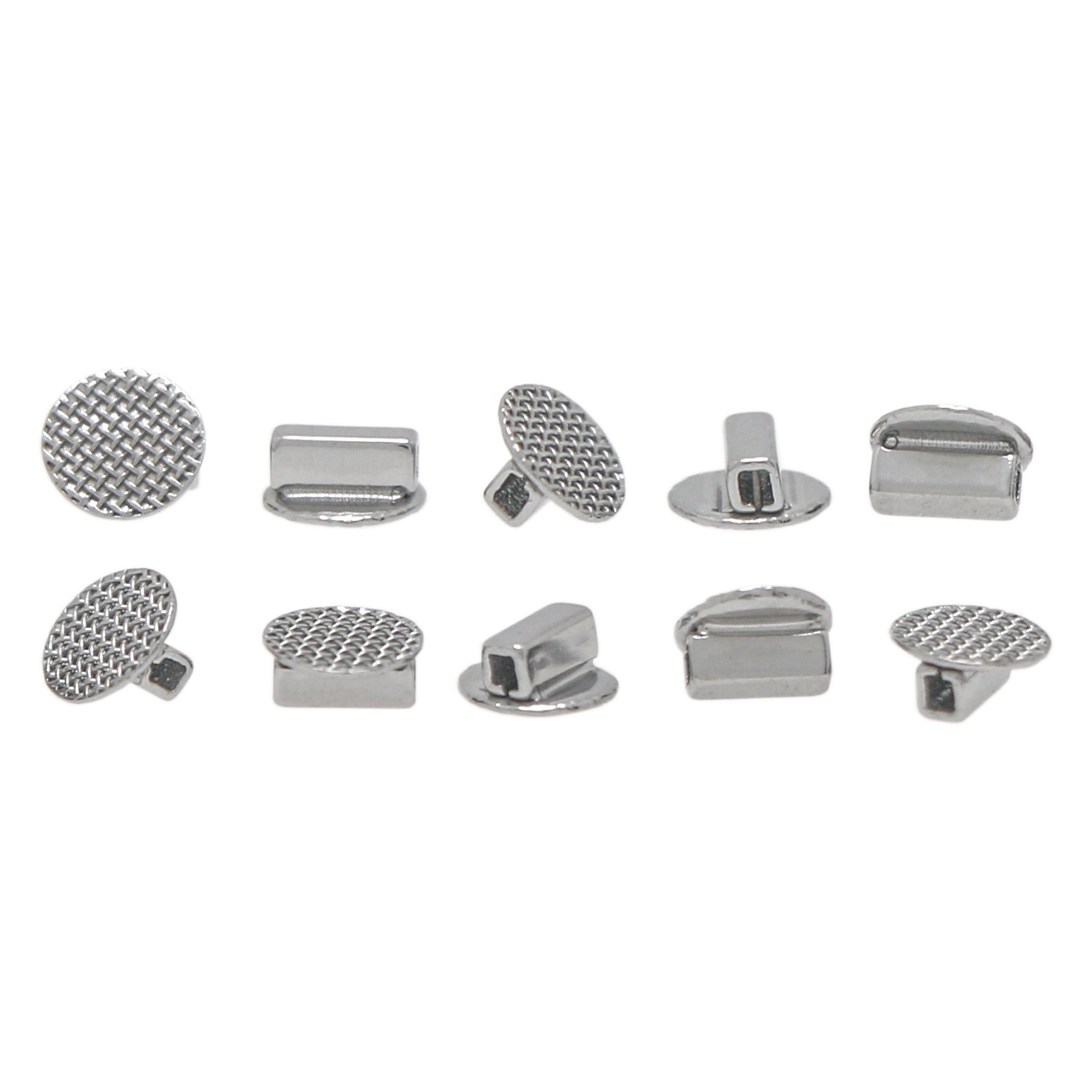 Dental Orthodontic Rotation Metal Bondable Button Tube Mesh Base 10Pcs/Pack