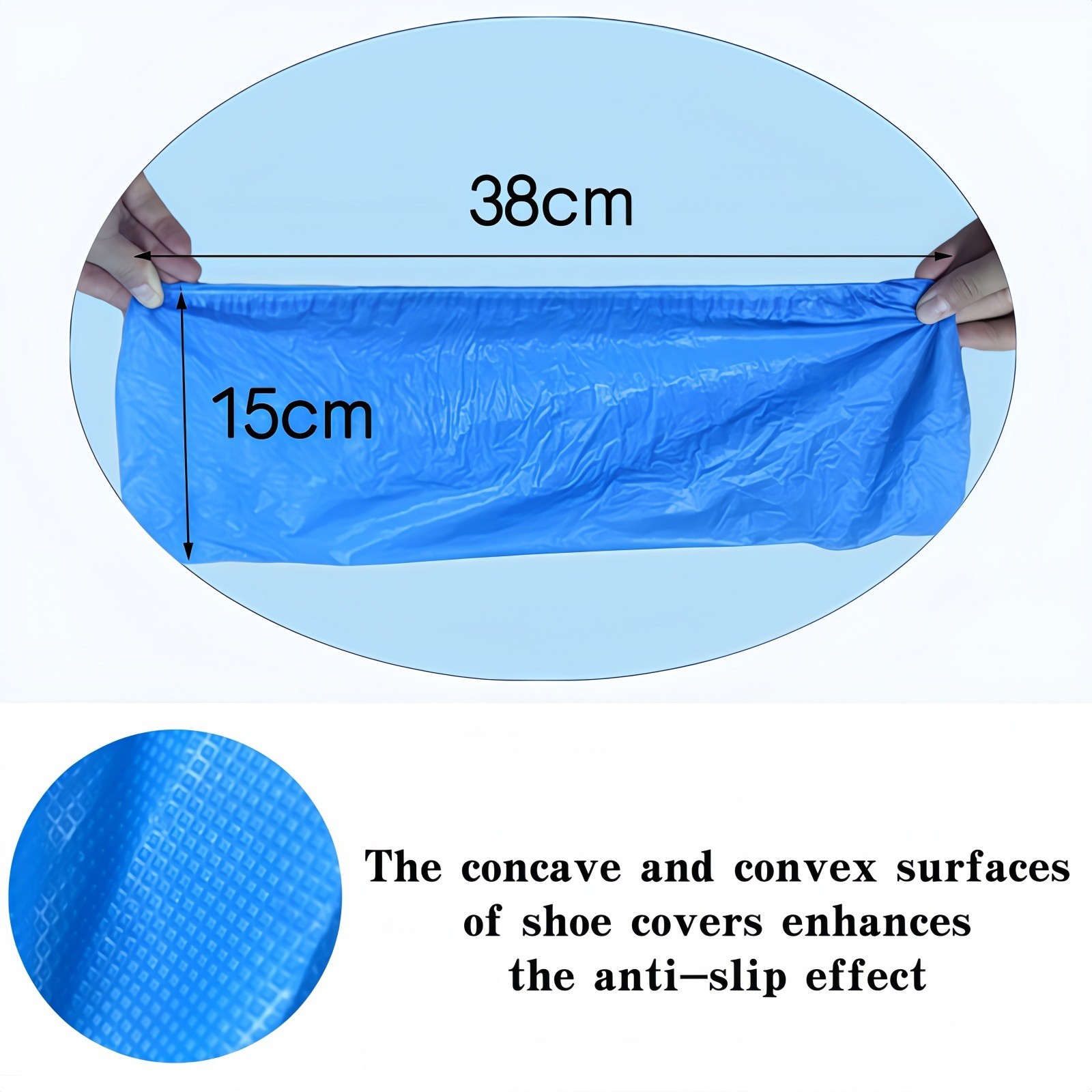 Share 100 Pieces Disposable Plastic Shoe Cover PE Waterproof Shoe Cover for Lab