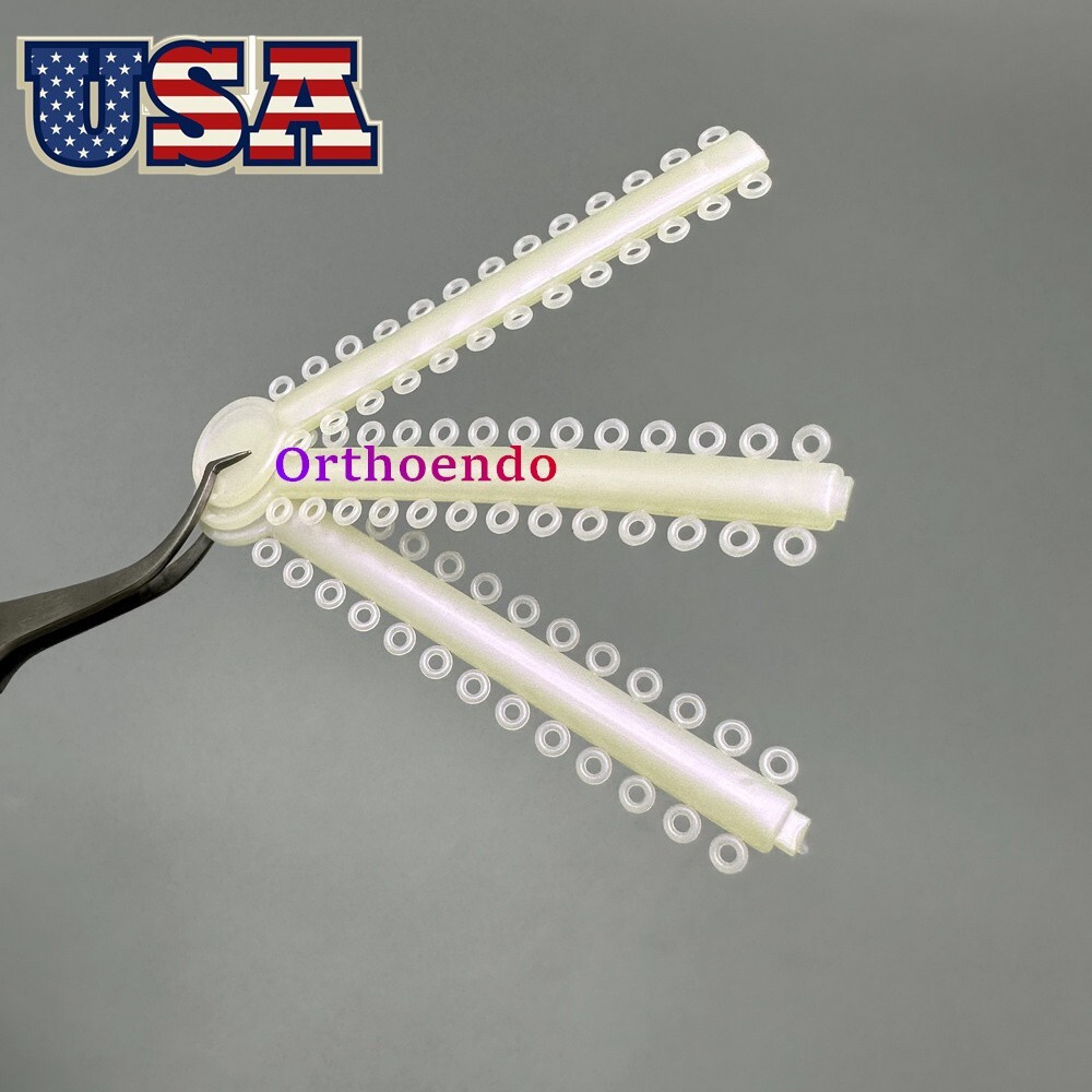 1 Bag Dental Orthodontic Elastic Ligature Ties Rubber Bands Single/Double Colors