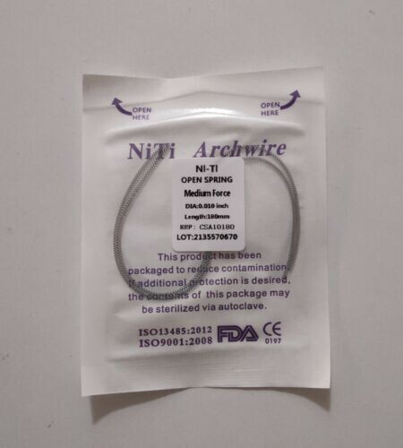 40 Packs Dental Orthodontic Coil Open Spring 010*180mm Niti Alloy Medium Force