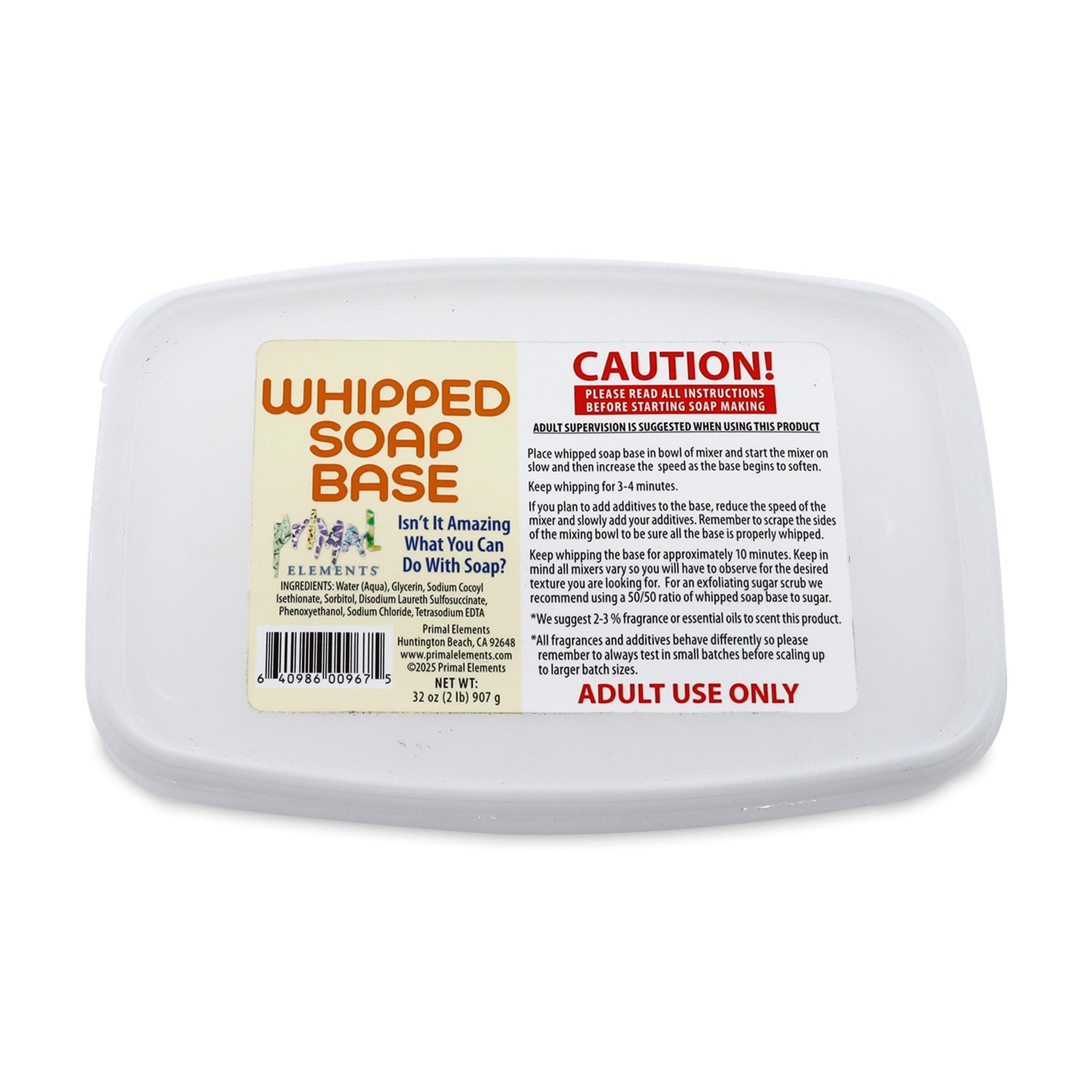 Primal Elements Whipped Soap Base – Moisturizing Glycerin SoapBase for Crafti…