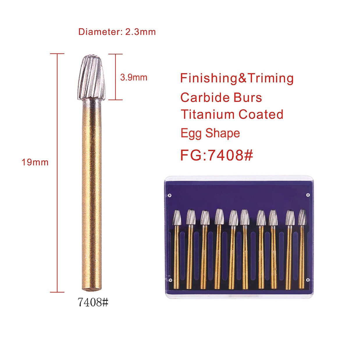 AZDENT Dental Tungsten Carbide Tungsten Steel Burs for High Speed Handpiece