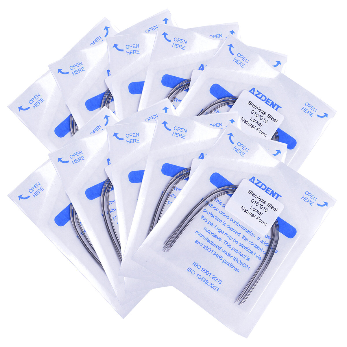 10pcs/pack AZDENT Dental Orthodontic Stainless steel Arch Wire (rectangular)