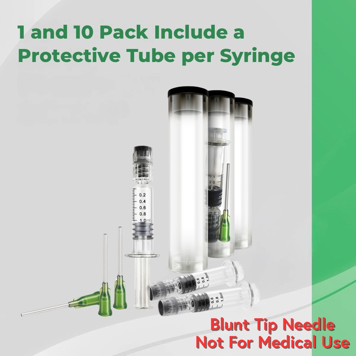 Kopperko 1ml Borosilicate Glass Luer Lock Syringes – Heat Resistant – Leak Free