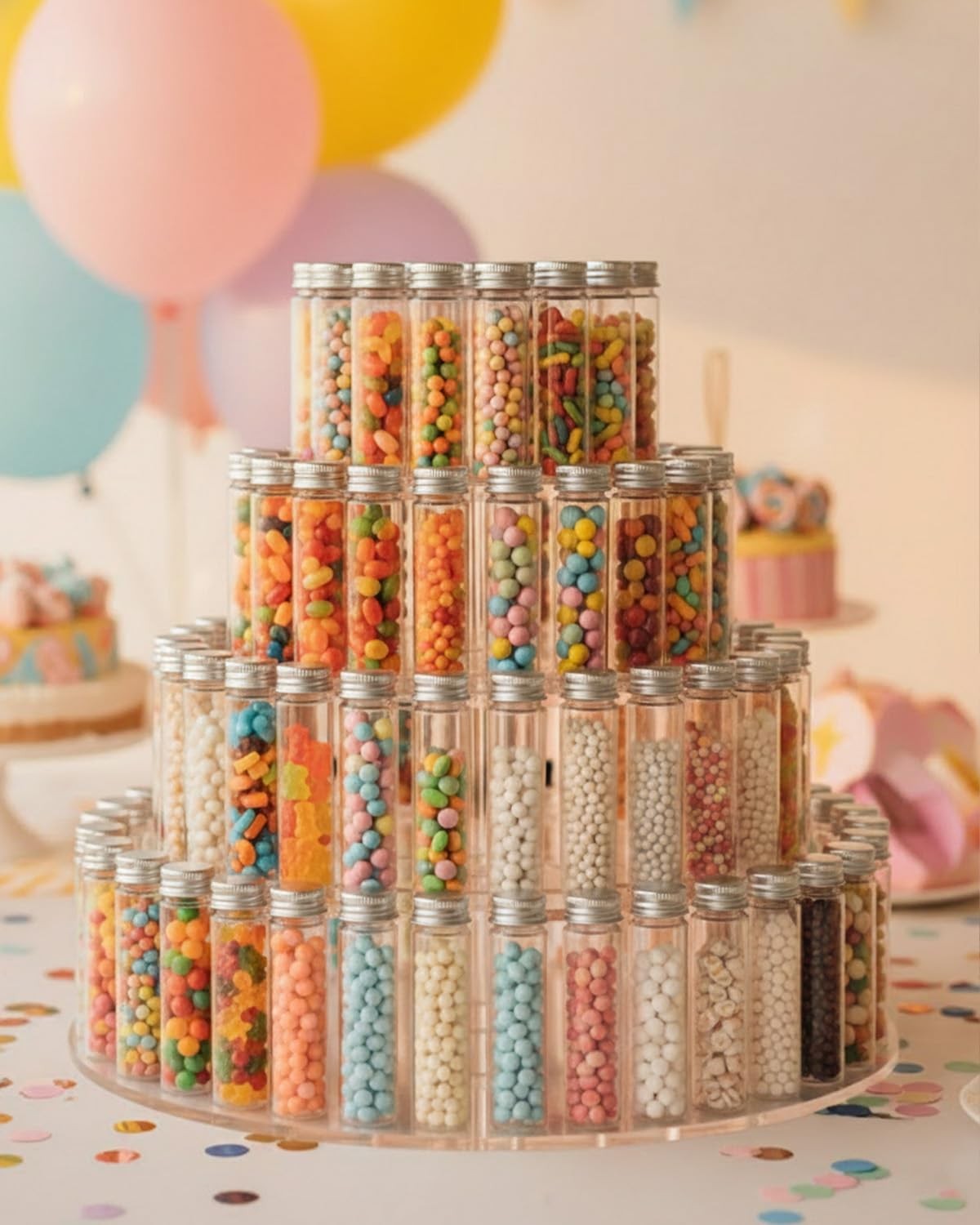 Clear Test Tubes 36 Pack with Caps, Transparent Plastic Tubes for Candy, Bath…