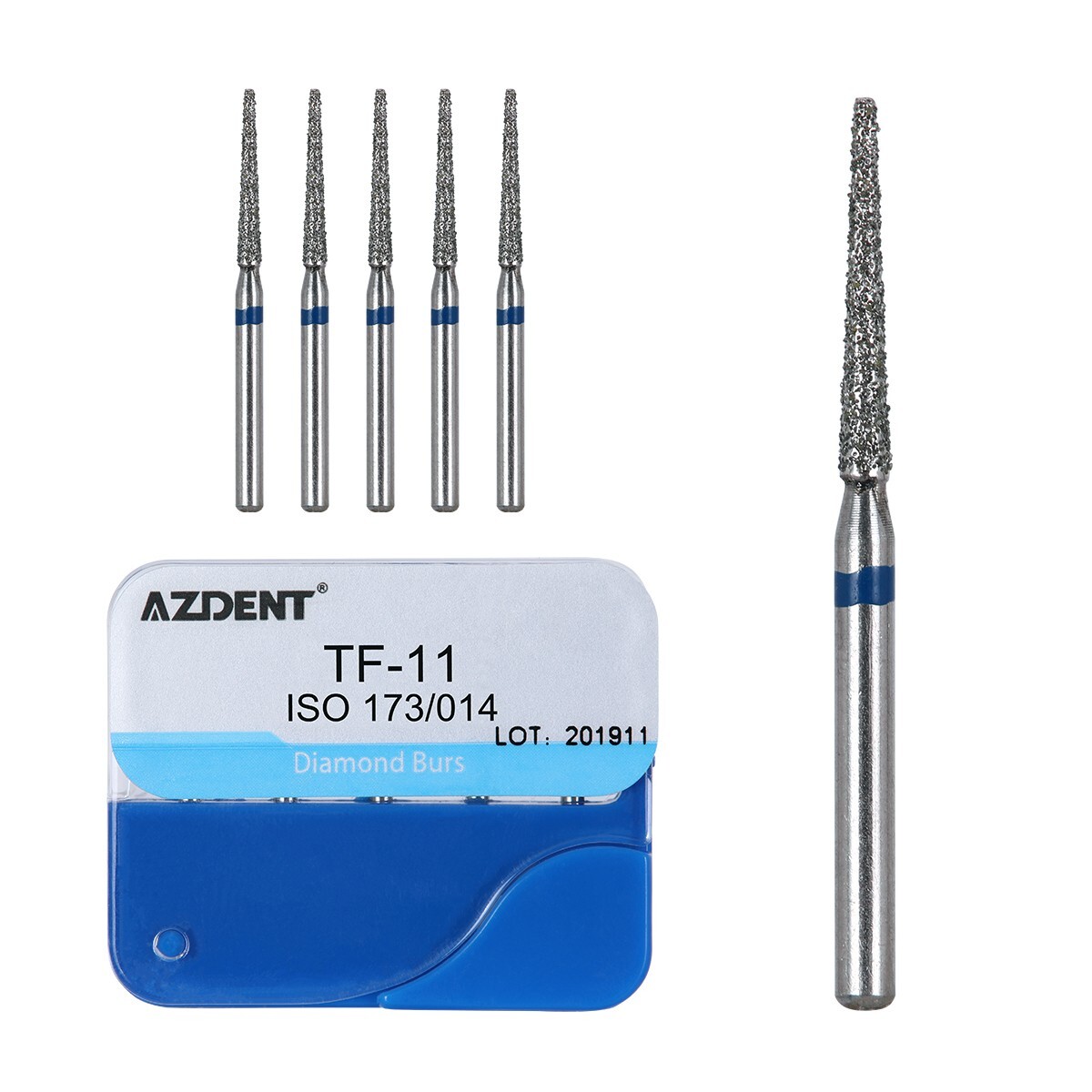 100pcs Dental Diamond Burs Kit for High Speed Handpiece Medium FG 1.6MM AZDENT