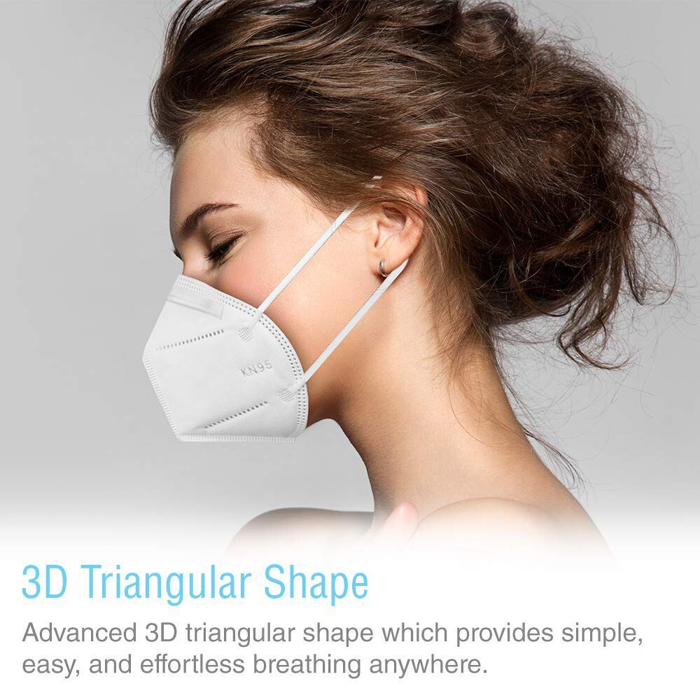 SUNCOO Protective KN95 Face Mask – 20 Pack, 5 Layers Cup Dust Mask Protection