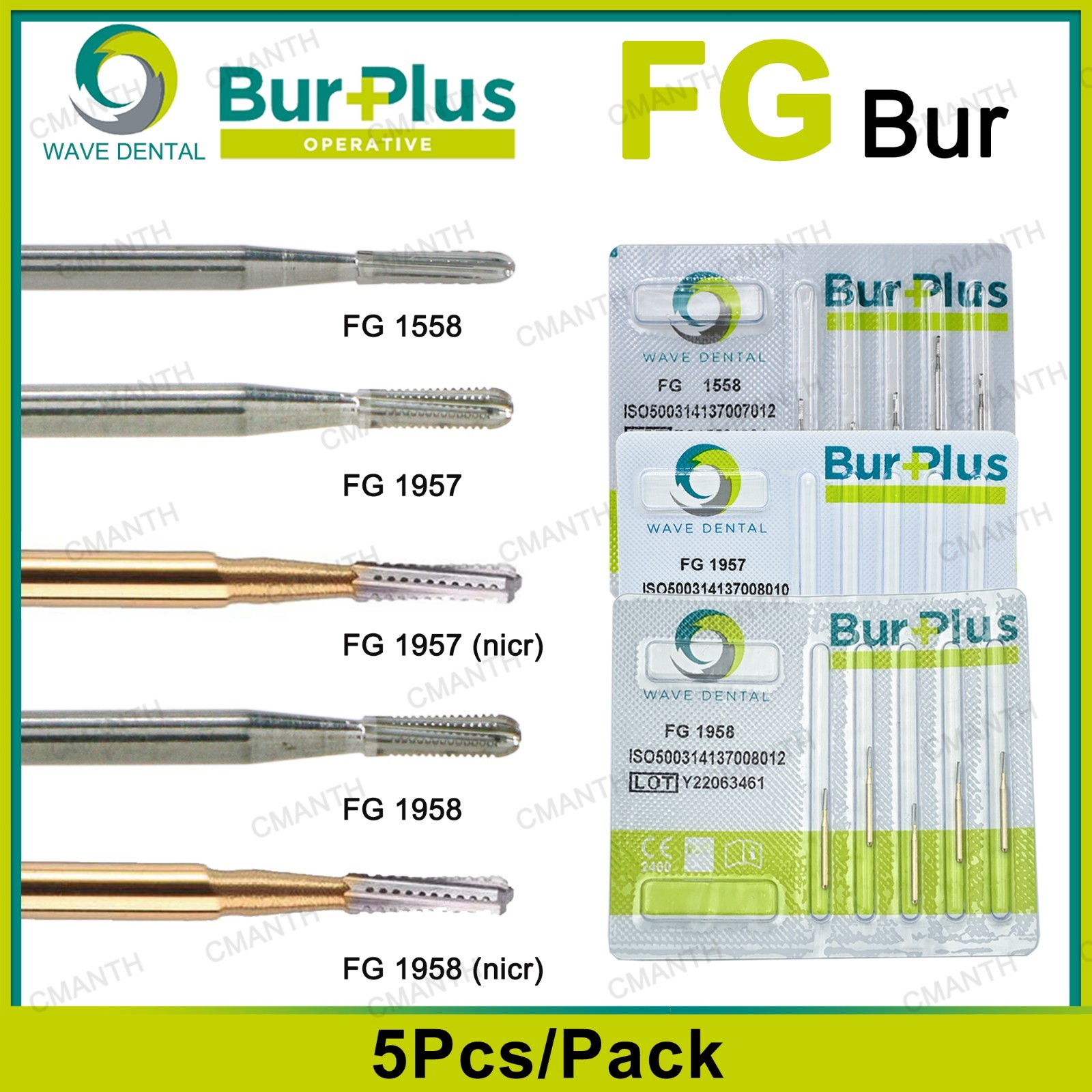 48 Types WAVE Dental Burs Tungsten Carbide Bur FG Series High Speed Drill Bits