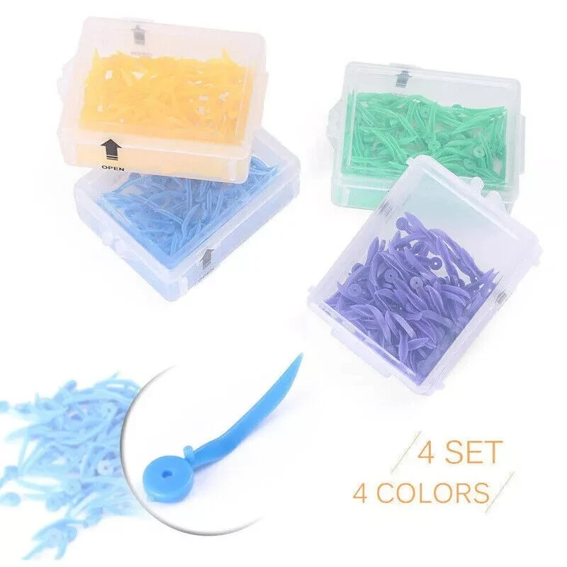 100 Pcs/Box Disposable Dental Dentistry Plastic Wedge With Holes Refill Wedges