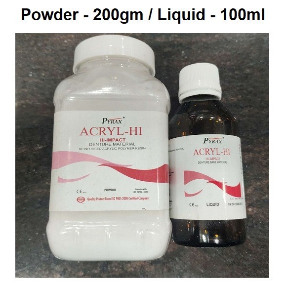 ACRYL HI Heat Cure Denture Base Hi Impact Dental Material CLEAR TRANS SHADE