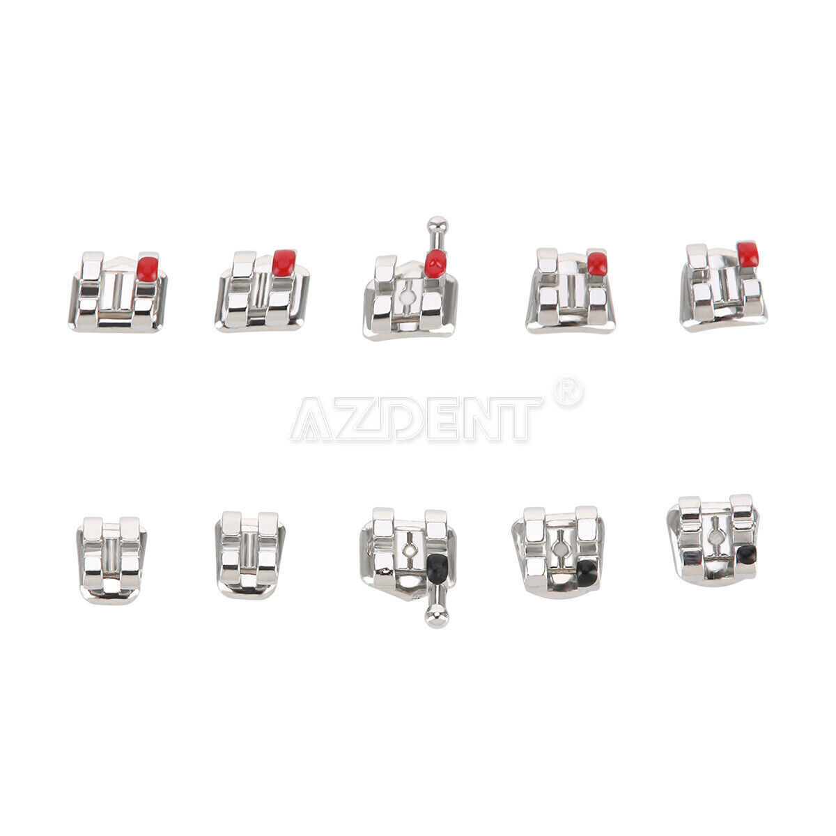 AZDENT Dental Orthodontic Metal Brackets Braces Standard MBT 022 Hooks 345/3