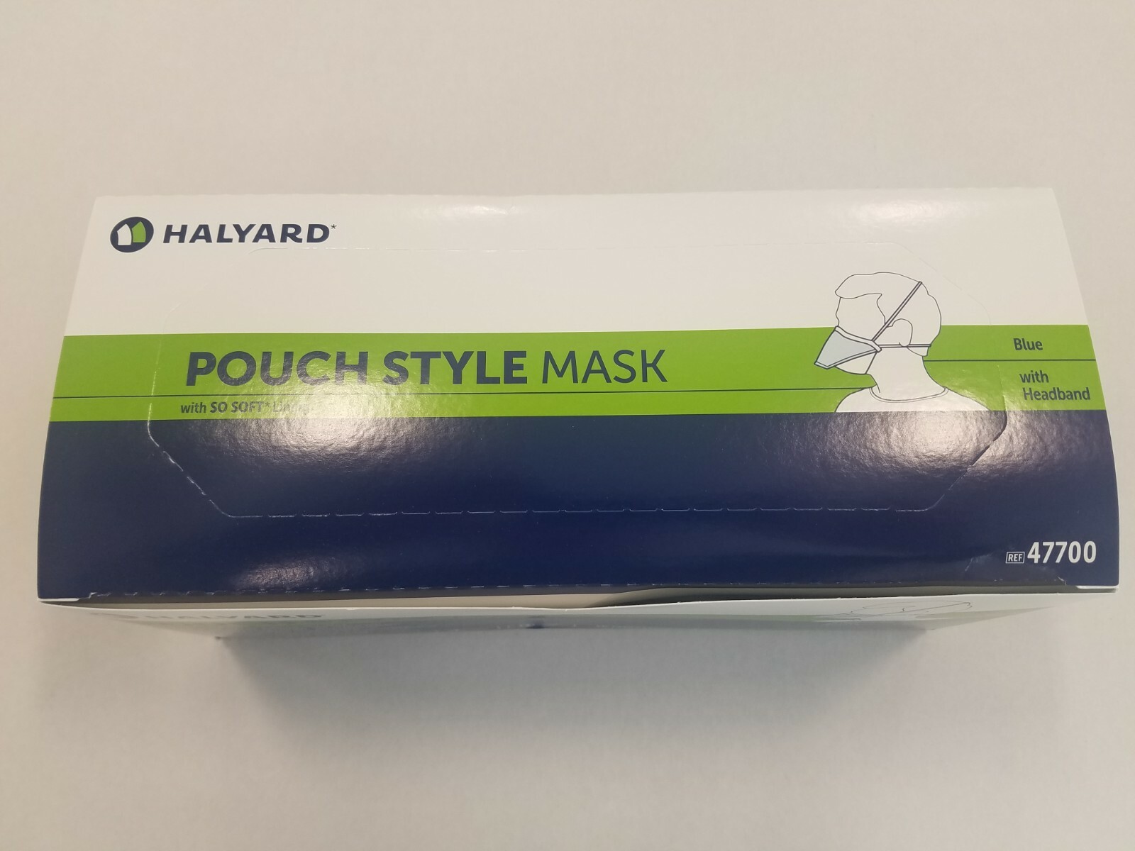 *50-Pieces* Halyard Pouch Style Type II Face Mask With So Soft Lining Blue 47700