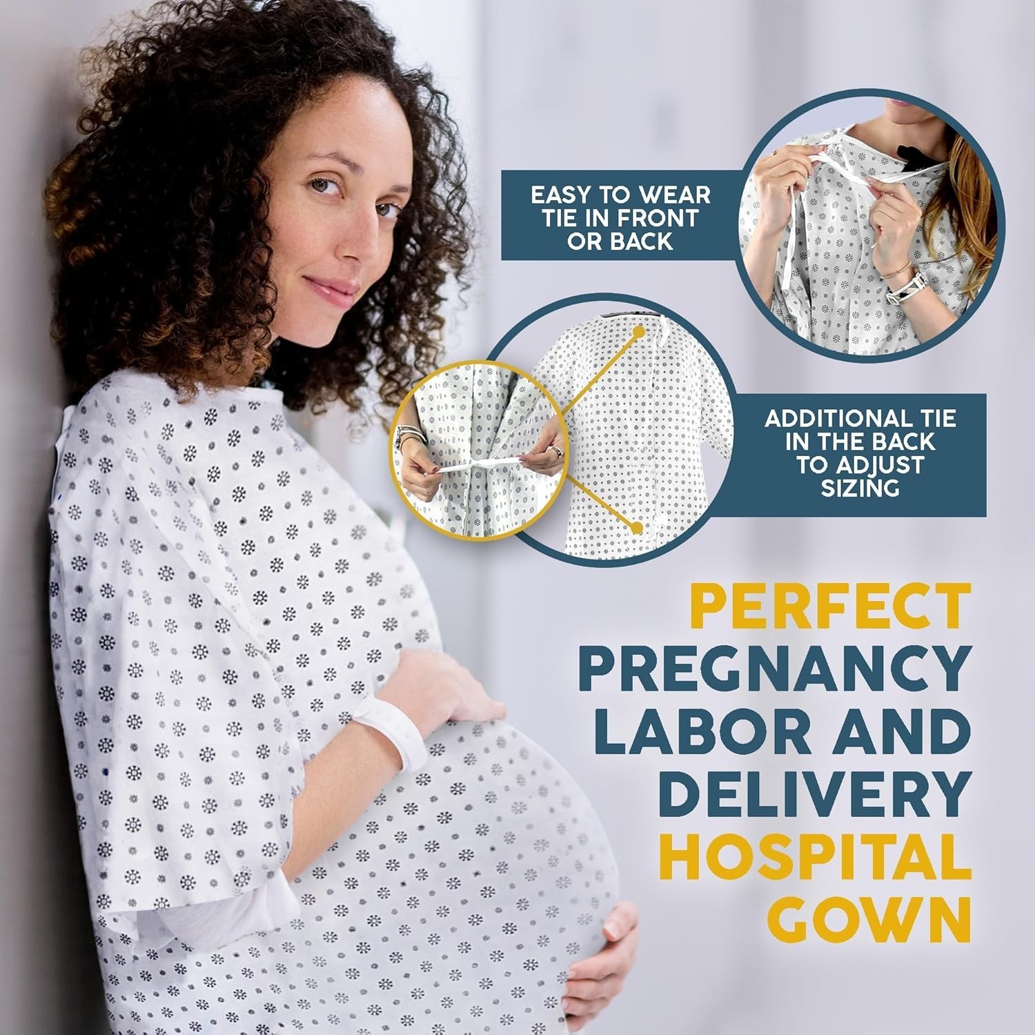Hospital Gown for Woman & Men, Cotton Blend Fashionable Unisex Patient Gowns,…