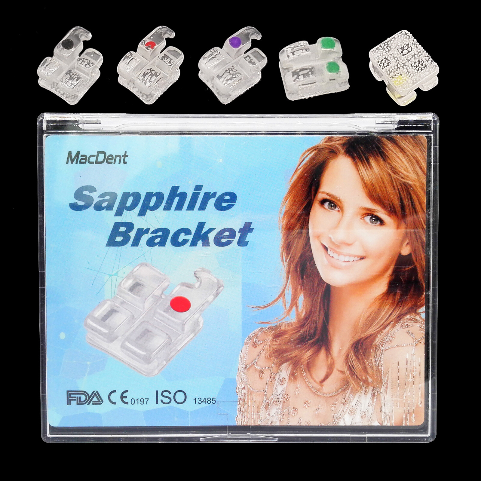 Orthodontic Self Ligating Brackets Ceramic Sapphire brace RothMBT 022”3/345Hook