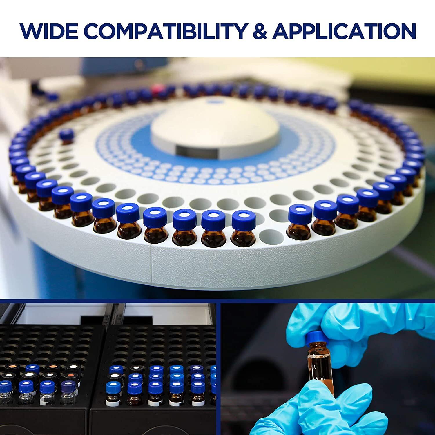 2mL/10mL Amber/Clear Sample Glass Vials, 15mL/50mL Conicial Centrifuge Tubes Cap
