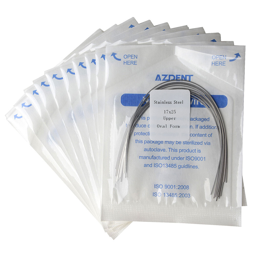 AZDENT Dental Orthodontic Stainless Steel Arch Wire Rectangular 10pcs/pack