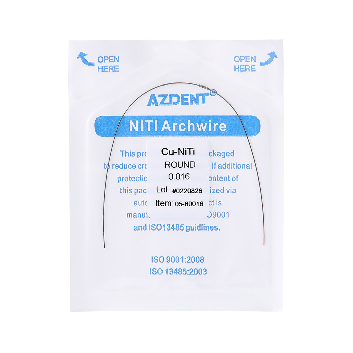 Dental Orthodontic Copper Super Elastic Cu-NiTi Round Arch Wires Stops Preformed