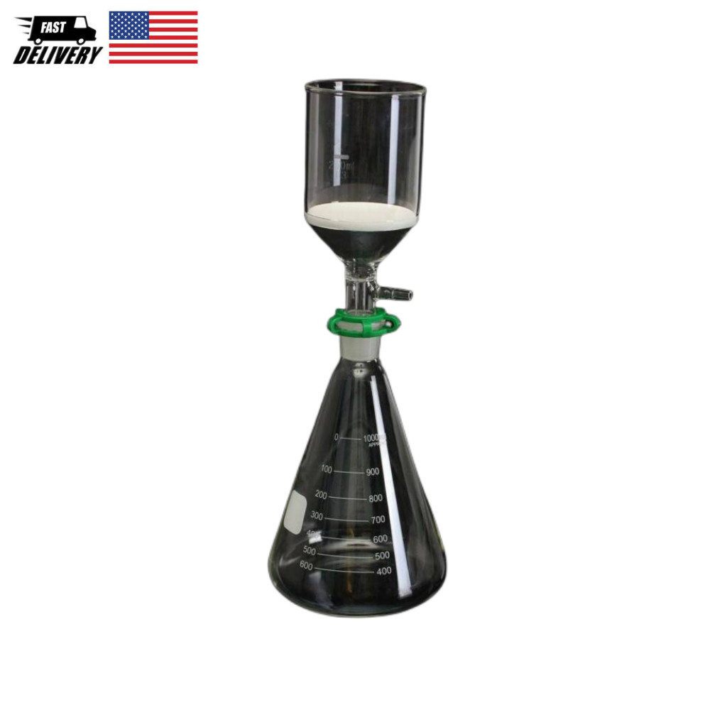 Lab Filtering Flask Glass Vacuum Suction Filter 1000ml + Buchner Funnel 350ml